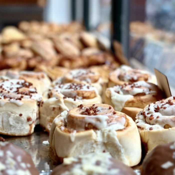 Close-up van cinnamon bun